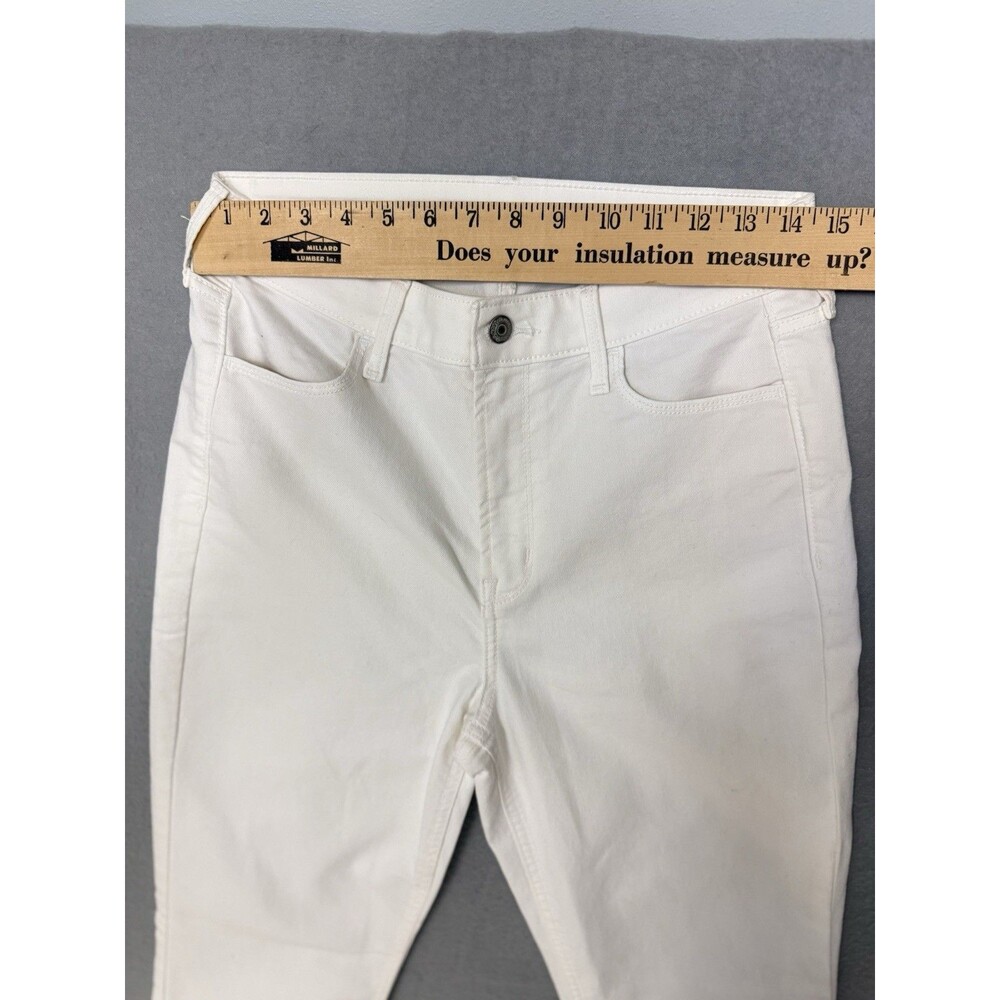 Old Navy Wow Straight Jeans Womens 10 Tall White High Rise Stretch Denim - Picture 7 of 10
